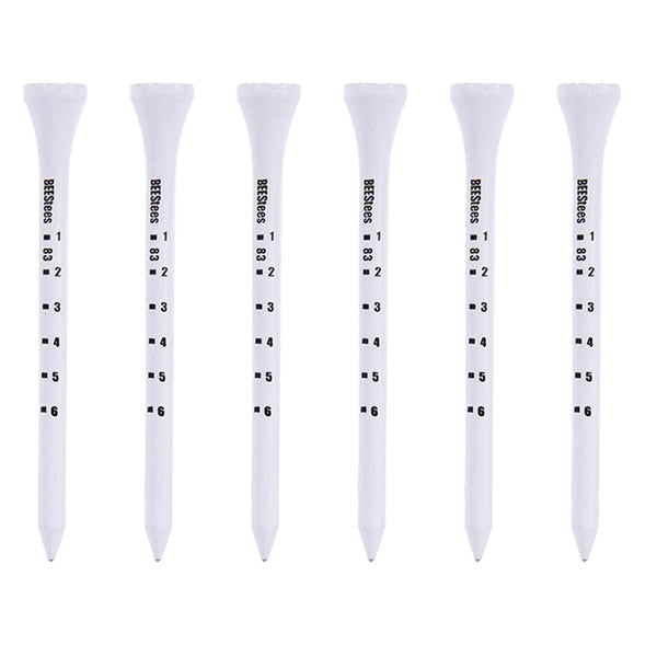 50 Pcs 83mm Wood Golf Tees Professional White Wooden Striped Digital Scale Golf Ball Holder Golf Accesories 